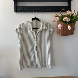 Striped Button-Up Women's Top